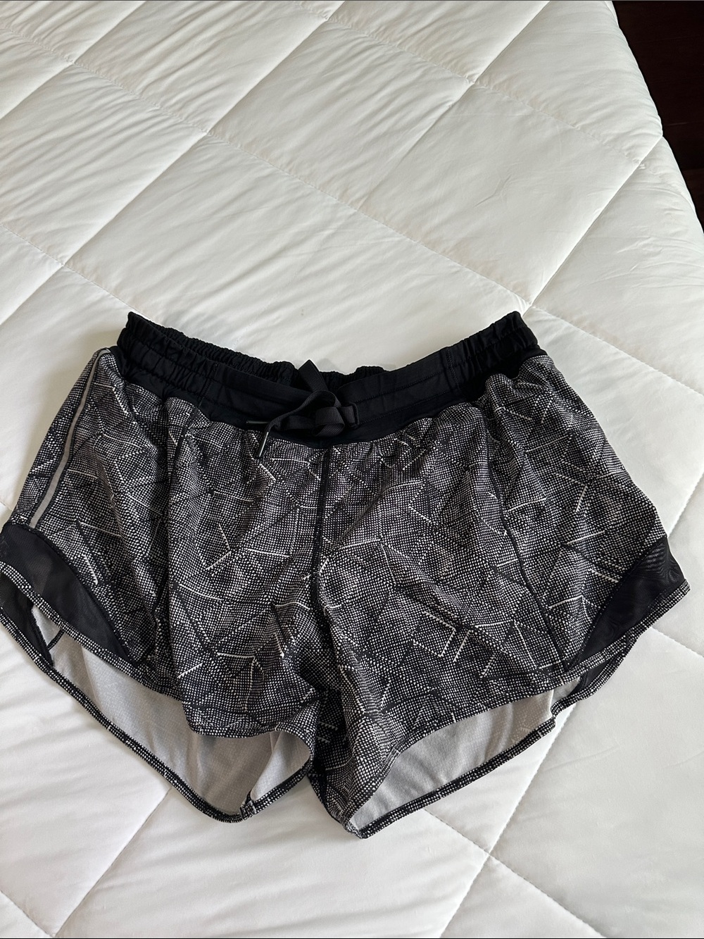 lululemon athletica Black Geometric Print Athletic Shorts